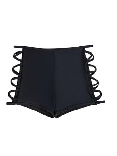 SweatyRocks Women's Criss Cross Swim Shorts High Waisted Bathing Suit Bottoms Swimwear