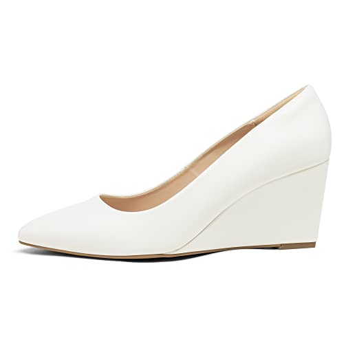 DREAM PAIRS Women's Wedges Closed Toe High Heels Dress Wedding Bride Pointed Toe Pumps Shoes2
