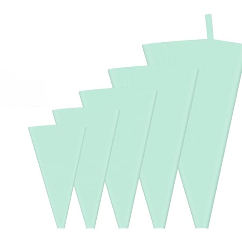 Shirene sac a Poche Silicone,5 PCS sac a Poche Riutilizzabile,Sacs a Poche Professionali,Saccapoche per Dolci per Adatto Decoratori Torte,Panettieri Professionisti,Amanti Pane