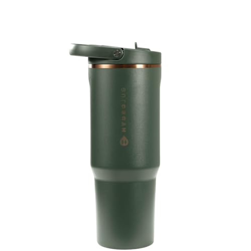 Image of HydroJug Sport - Stainless Steel Tumbler with Straw, Vacuum Insulated, 20oz Leakproof Water Bottle, Ergonomic Design, Reusable, Dishwasher Safe, Rubber Base, Durable for Gym or Outdoors, Pine