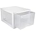 Sterilite 4-Pack 27 Quart Stacking Drawer, Clear Storage Closet Organizer, White Frame - Stackable Modular Plastic Drawers for Clothes, Accessories, Craft Supplies, Shoes or Linens