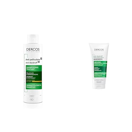 Kit Vichy Dercos, Shampoo Anti-Forfora DS, Per Capelli Secchi, Azione Riequilibrante, 200 ml + Vichy Dercos Balsamo Anti-Forfora, Per Cuoio Capelluto Sensibile,200 ml
