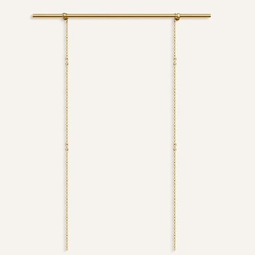 Gallery System Picture Rail Art Hanging Kit - Wall-Mounted Photo Display with Brass Rod for School, Porch & Stairway - 160cm (5.2ft) Art Hanger System