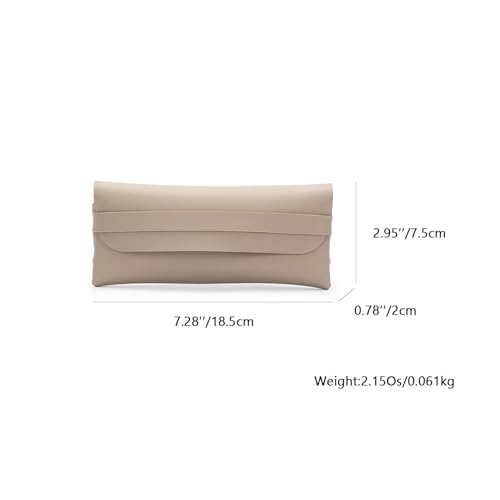 Image of Faux Leather Pen and Pencil Case with Tuck in Flap Stationery Bag for Student Lightweight Design (Faux Leather,Khaki /FL)