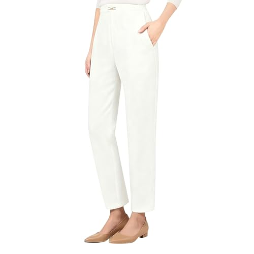 Pantalon de travail décontracté femme jambe large et fluide avec poches