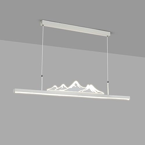 Lustre linéaire blanc moderne LED pour salle à manger et îlot
