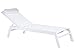 Gartenliege mit Kissen Stoff Aluminium weiß verstellbare Rückenlehne Sonnenliege Relaxliege Catania II