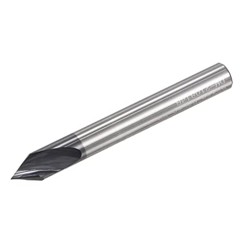 uxcell Spotting Drill Bits 6mm Dia 6mm Shank 60 Degree Solid Carbide AlTiSin Coated 2 Flutes Round Shank Drilling Cutter