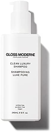 Clean Luxury Shampoo by GLOSS MODERNE - 8 Fl Oz - Hair Treatment for Damaged and Dry Hair with Notes of Mediterranean Almond and Coconut Accented with Cognac - For Soft and Shiny Hair