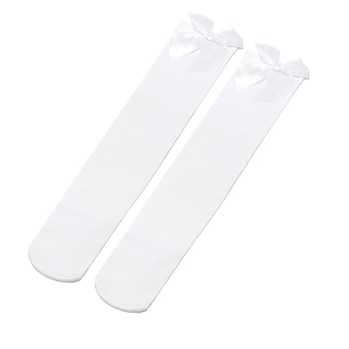 Image of Women Satin Bow Thigh High Socks with Over Knee Thigh Highs Stocking Long Stockings