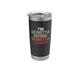 Donetta Name Donetta Personalized Name First Given Vaso térmico de acero inoxidable de doble pared