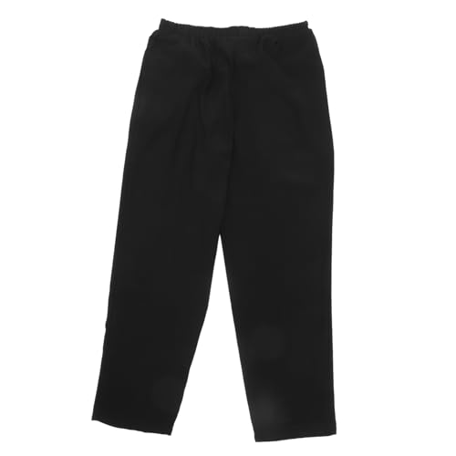 PartyKindom Par Pantalones De Chef Transpirables Pantalones De Trabajo Uniforme De Cantina Organizador Accesorio Ropa De Trabajo para Chef Frío Trabajar Chaquetas Carga Hombres Black