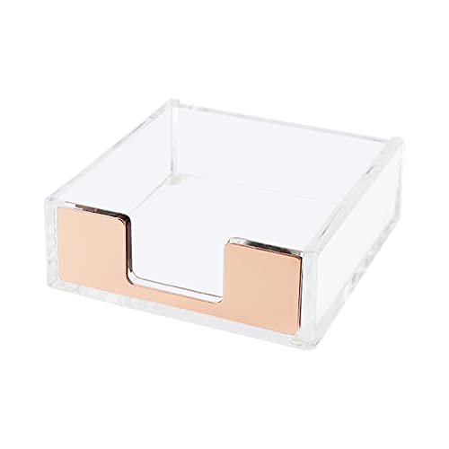 Rose Gold Sticky Note Holder Clear Post Note Holder Acrylic Memo Pad Holder Notpad Dispenser For Office Home School Elegant Desk Accessory #TOP5
