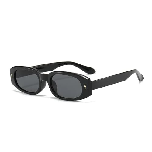 Lunettes de soleil rectangulaires rétro à rivets tendance et nuances translucides