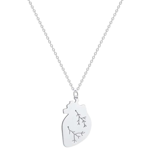 Collier cœur humain en or pendentif anatomique arabe pour blouse médicale