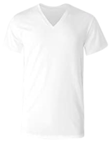 Hanes Men's Pack, Comfort Fit V-Neck T-Shirt, Moisture-Wicking Undershirt with Odor Protection, White, 4-Pack