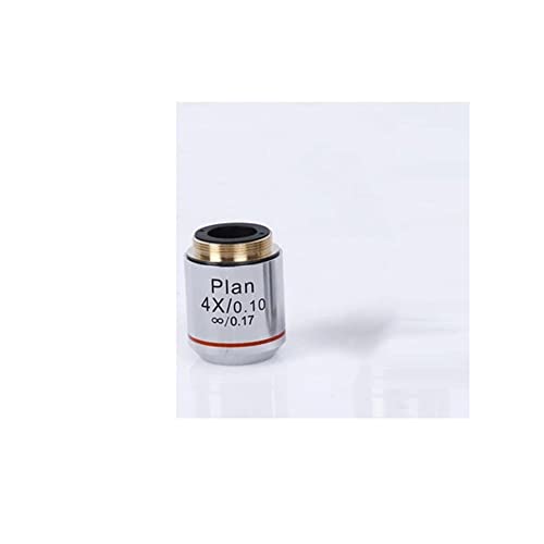 Microscope Professional 195mm Biological Microscope Objective Lens, 4X 10X 20X 40X 60X 100X Achromatic Plan Infinity Objective Lens(4X)
