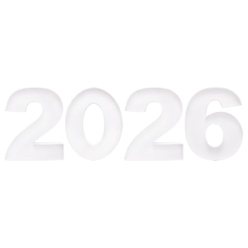 Image of 2026 Cardboard Number Fillable Charcuterie, New Year Eve Graduation Centerpiece Decorations (White, 12inch)