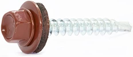 5.5mm x 38mm Silver Self-Drilling Roofing Screws with EPDM Sealing Washer Painted (Pack of 50)