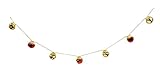 Miniature Jingle Bells Garland - 33 Inches/16 Bells (Gold & Red)