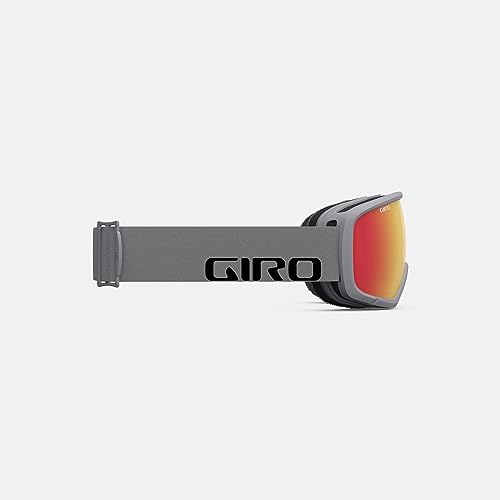 Image of Giro Stomp Kids Ski Goggles - Snowboard Goggles for Youth, Boys & Girls - Grey Wordmark Strap with Amber Scarlet Lens