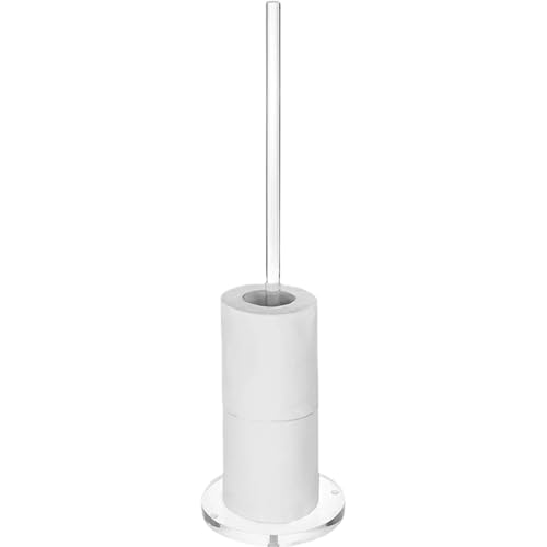 Soporte acrílico para papel higiénico, transparente, independiente, soporte para pañuelos, organizador de piso moderno, dispensador de rollos transparente, almacenamiento de papel higiénico para baño