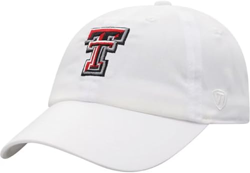 Texas Tch Collegiate Adjustable Hats (US Alpha One Size Texas Tch White)