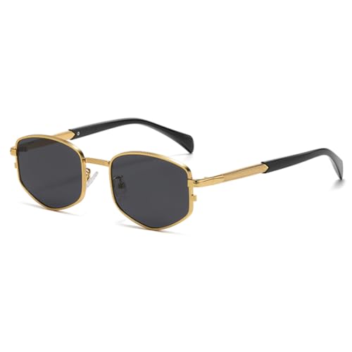 Lunettes de soleil rétro élégance métal doré UV400 design vintage