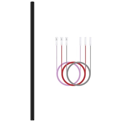 Mosanfan 48 Inch Ceiling Fan Extension Rod Downrod with Wires, Black Unthreaded Long Downrod Extension Pole for Ceiling Fan Cover