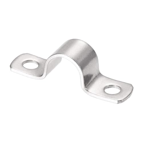 Unifizz 18mm(0.7") Heavy Duty 2 Hole U-Bracket Pipe Clamp,304 Stainless Steel Rigid U-Tube Strap Clamp Hanger Tube Tension Clips 4pcs