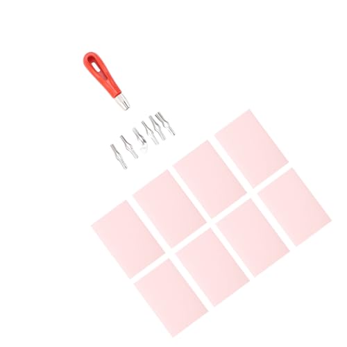 Gravure de tampons kit complet linogravure avec blocs caoutchouc rose et gouges scrapbooking - 7
