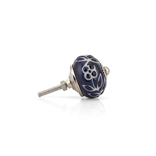 Image of Craft Trade Ceramic Dresser Knobs for Drawer Wardrobe Kitchen Cabinet Furniture Desk Dressers Cupboards Vintage Assorted Decorative Pull Handle Interior Decor Hardware - Pack of 20, Blue