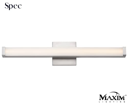 Image of Maxim Lighting Spec Bath Vanity Light | Satin Nickel Aluminum Finish | Contemporary Indoor Light Fixture | Ideal for Bathrooms & Powder Rooms | Dimmable | Home Decor Light Fixture | 52004SN