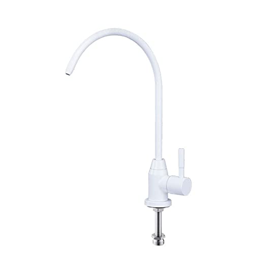 Robinet de cuisine eau filtrée blanc pivotant en acier inoxydable pure