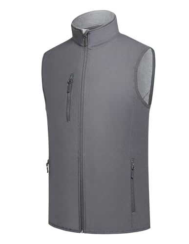fit space Men's Lightweight Vest Softshell Sleeveless Windproof Jacket with
