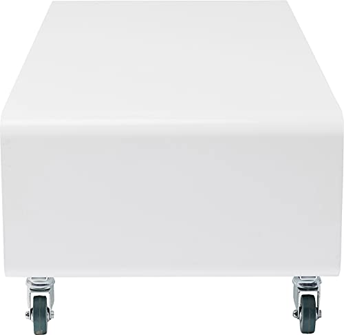 Kare Design TV Board Lounge M Mobil, Weiß, Rollbar, TV-Lowboard, Fernsehkommode, Wohnzimmer, Stahl Gestell, 21x45x42cm (H/B/T)