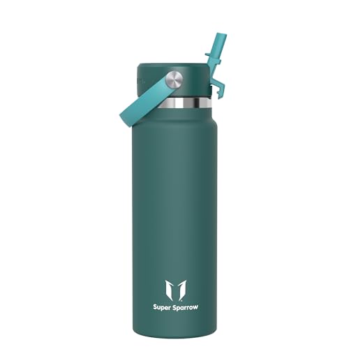 Sparrow Botella Agua Acero Inoxidable 1L Botella Termica Pajita - Termo
