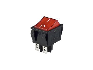 E-SWITCH R5BBLKREDFF1 R5 Series 20 A DPST On-Off Quick Connect Panel Mount Rocker Switch - 5 items
