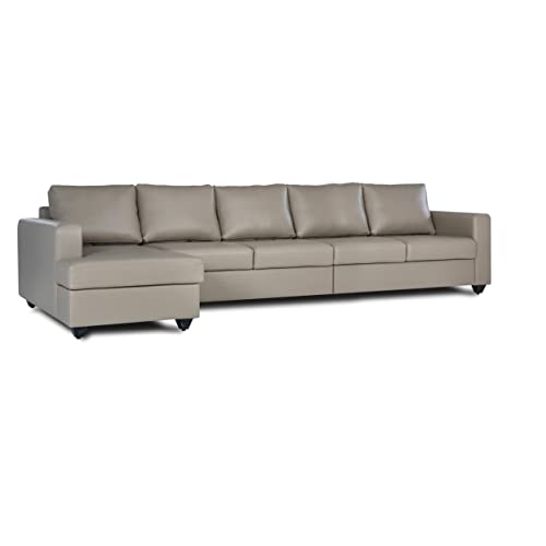 Image of Wakefit Sofa Set | 3 Year Warranty | Sofa 3 Seater, 3 Seater Sofa for Living Room, Wooden Sofa Set, 4 Seater + Left Aligned, Sofa for Living Room - Napper(Jindal : Cappuccino)