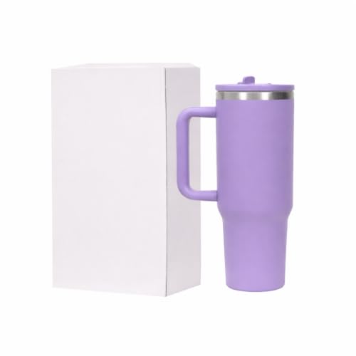 Image of Stainless Steel 1200 ml Vacuum Tumbler with Lid & Straw - Double‑Wall Insulated Cup for Travel, Gym & Office - Keeps Beverages Hot or Cold - 1.2 L Capacity (Purple with Silver line)