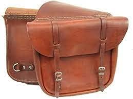 Cowhide Genuine Leather Western Equestrian Trail Simple Horse Saddle Bag Pack Equipment Horse Saddle Bags Tack Set Accessories Size: 10” L x 10” W x 3 ½” D inches, MO-SBAG-37