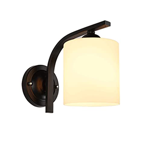 JISHUBO Semi-embedded Wall Lamp, European Style Metal Wall Light, Transparent Glass Lampshade Walllanten, E27 Light Source Walllanten, Bedroom Bathroom Wall Wall Sconce, Wall-mounted Lamps