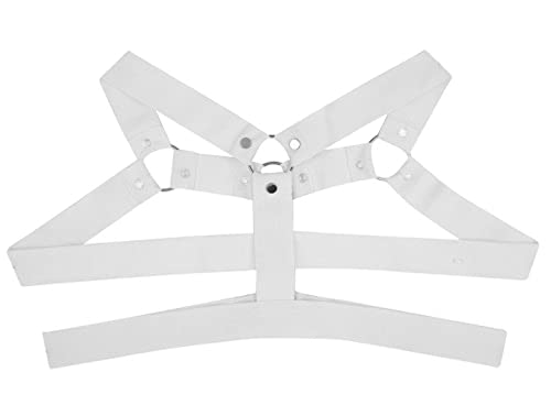 Arreio Masculino Arnês Em Elástico Branco Sado Fetiche Detalhes em Metal