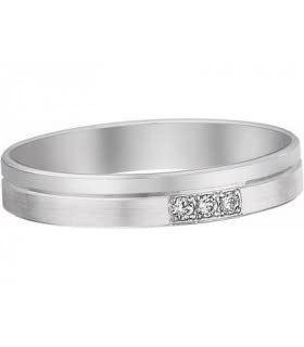 Alliance Mariage Diamants LOUANE Or Blanc 9 carats le symbole de votre amour pur