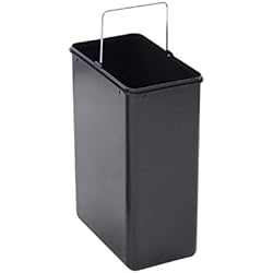 Cubo Plástico Rectangular Cubo de plástico de repuesto para Arregui Step Bin, 15 L, con asa metálica, negro