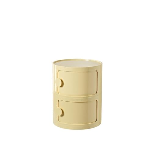 BWCKMTSC gabinete Redondo Redondo, Mesa Auxiliar de Estilo Moderno, gabinete de Armario pequeño con cajones para Sala de Estar, Dormitorio, baño, Espacio Estrecho (Color: Amarillo, tamaño: 2
