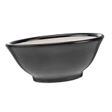 Amosfun Cuenco de Japonesa para Molienda Tazón Negro Resistente para Hogar Restaurante y Hotel Diseño Suribachi para Cocina y Servicio