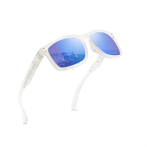 Floating Sunglasses, Polarized Sunglasses for Men Women, Anti-Seawater Coating Sunglasses For Sea Finshing, Surfing (Blue)