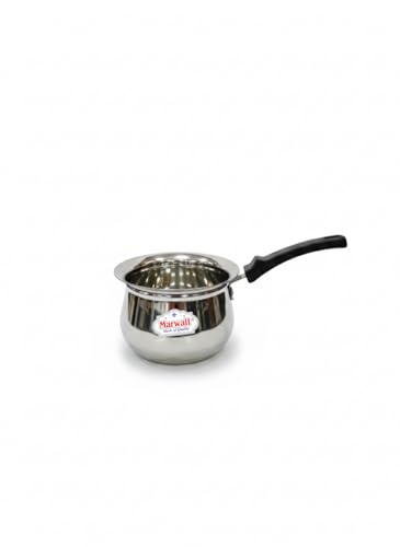 Image of Marwali Stainless Steel Milk, Tea & Coffee Warmer with Bakelite Handle (Silver, 300ml)