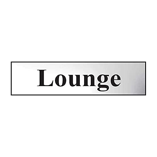 Lounge Sign - Self-Adhesive PVC - Chrome Effect - 200mm x 50mm